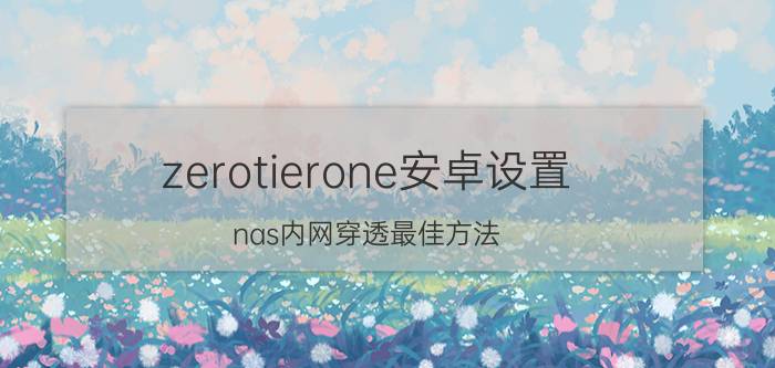 zerotierone安卓设置 nas内网穿透最佳方法？